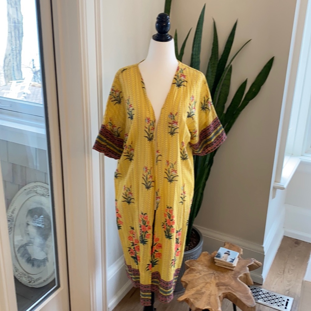 World Market Cotton Floral Kimono One Size